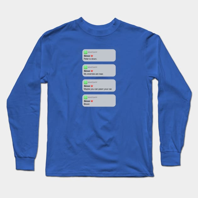 Simon Leviev, Tinder Swindler, Whatsapp messages Long Sleeve T-Shirt by NickiPostsStuff